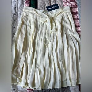 ModCloth cream pleated skirt size L
